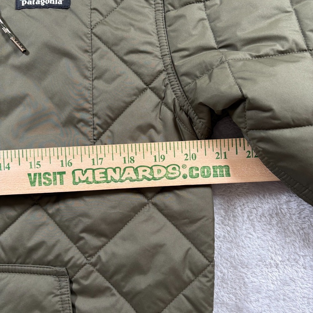 Patagonia Bomber Hoody Womens Small Basin Green Diamond Quilted Full Zip Jacket - Picture 6 of 8